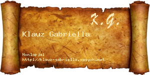 Klauz Gabriella névjegykártya